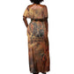Onuris Off Shoulder Maxi Dress Egyptian War God Slayer of Enemies Spear Lion Ancient Battle