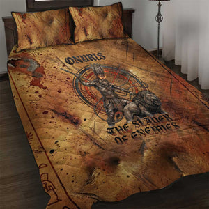 Onuris Quilt Bed Set Egyptian War God Slayer of Enemies Spear Lion Ancient Battle