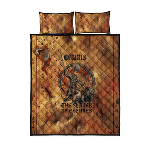 Onuris Quilt Bed Set Egyptian War God Slayer of Enemies Spear Lion Ancient Battle