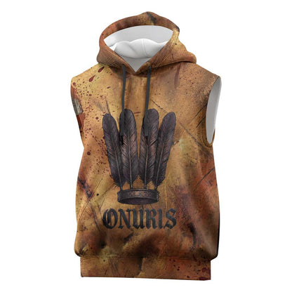Onuris Sleeveless Hoodie Egyptian War God Slayer of Enemies Spear Lion Ancient Battle