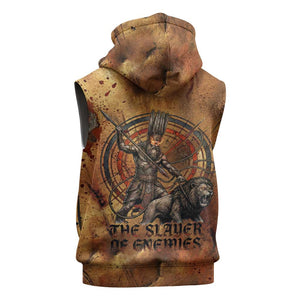 Onuris Sleeveless Hoodie Egyptian War God Slayer of Enemies Spear Lion Ancient Battle