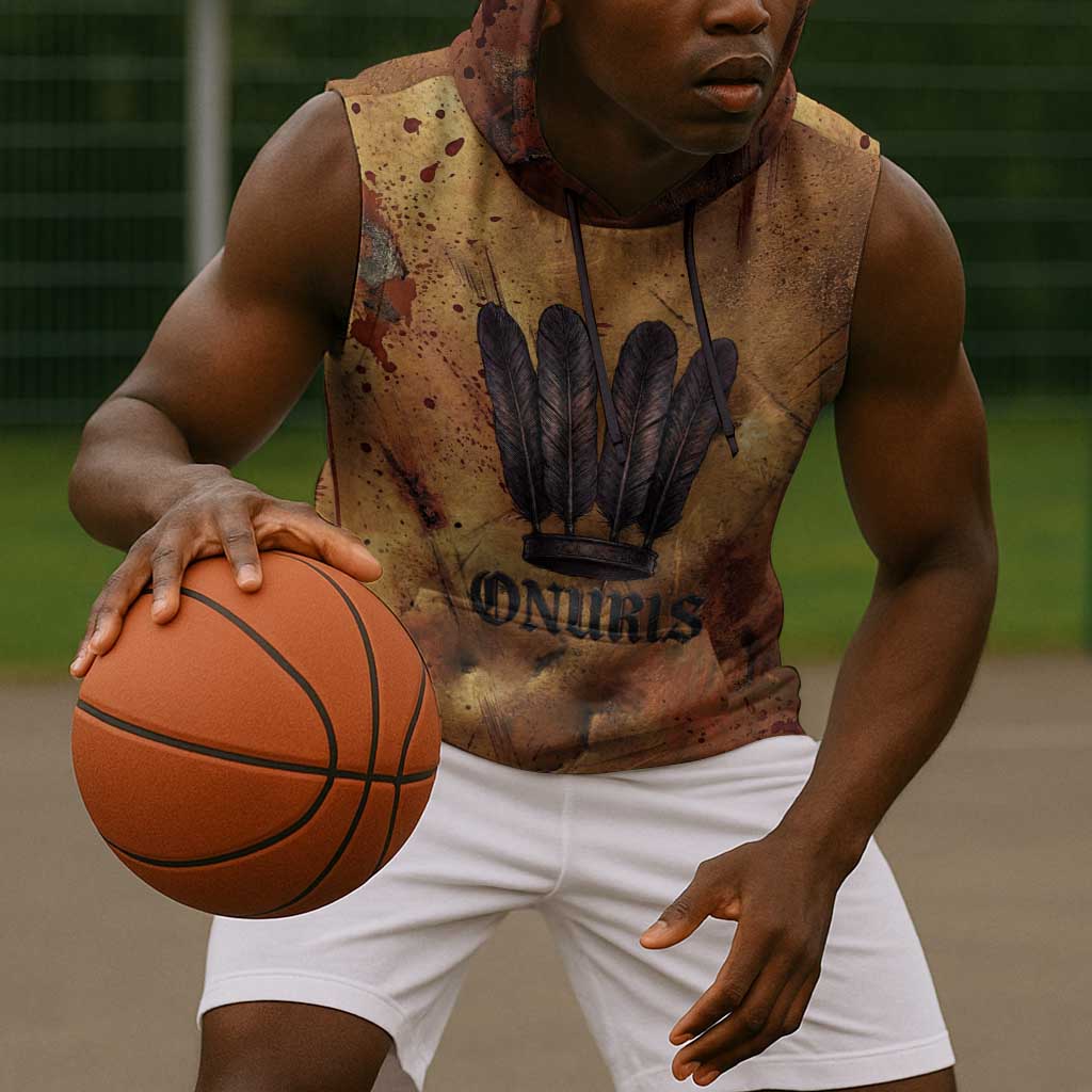 Onuris Sleeveless Hoodie Egyptian War God Slayer of Enemies Spear Lion Ancient Battle