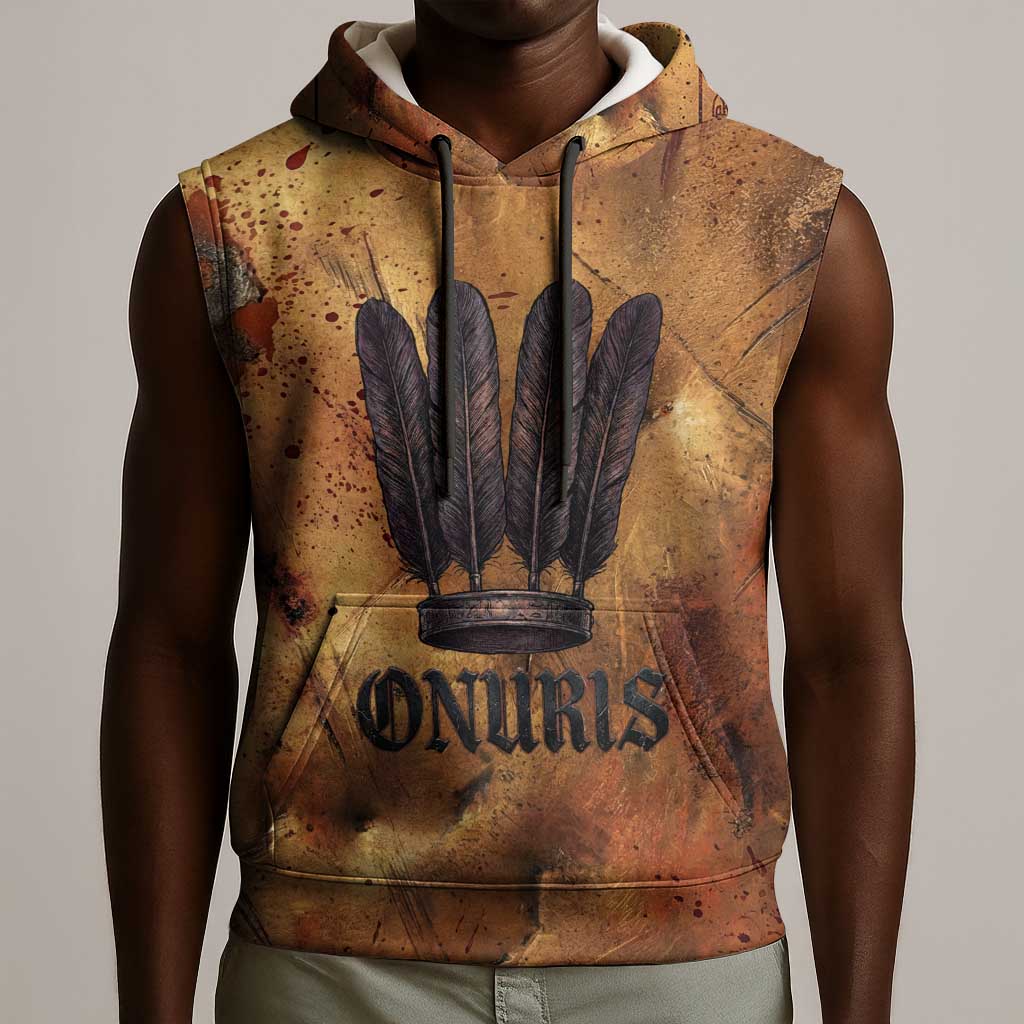 Onuris Sleeveless Hoodie Egyptian War God Slayer of Enemies Spear Lion Ancient Battle