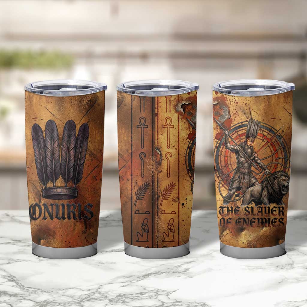 Onuris Tumbler Cup Egyptian War God Slayer of Enemies Spear Lion Ancient Battle