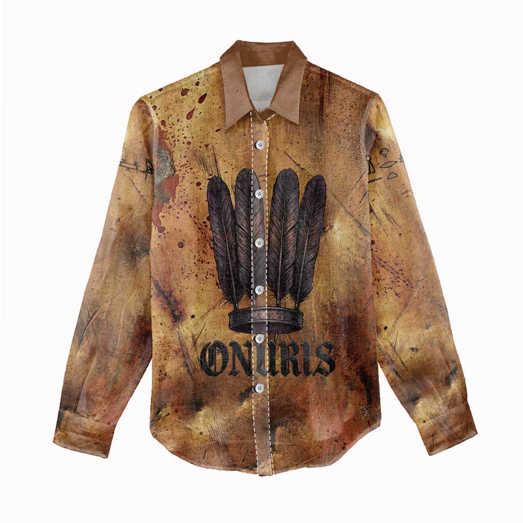 Onuris Women Casual Shirt Egyptian War God Slayer of Enemies Spear Lion Ancient Battle