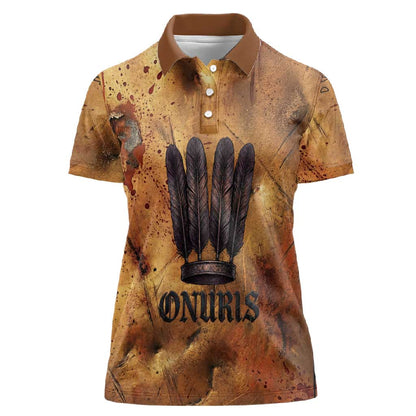 Onuris Women Polo Shirt Egyptian War God Slayer of Enemies Spear Lion Ancient Battle