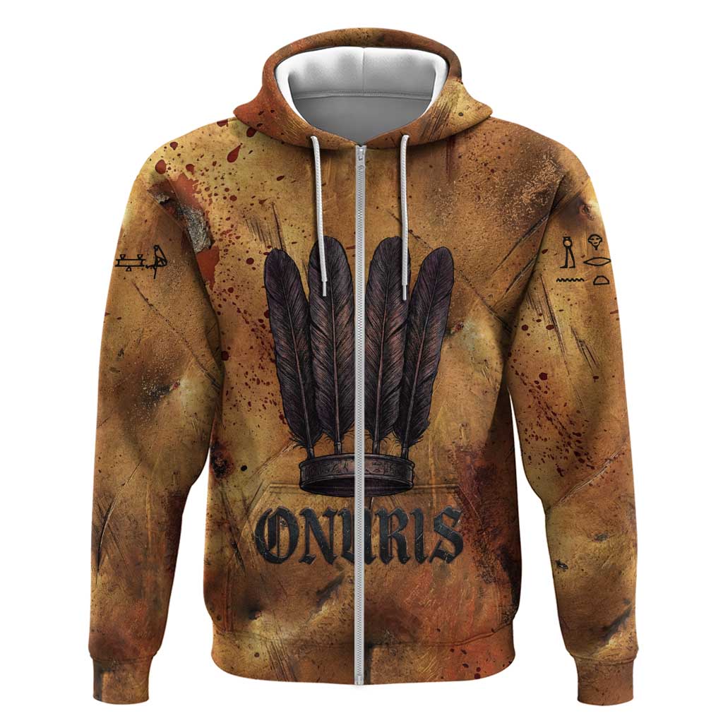 Onuris Zip Hoodie Egyptian War God Slayer of Enemies Spear Lion Ancient Battle