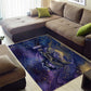 Onuris Area Rug Cosmic Warrior Egyptian God Eye of Horus Spears Starry Night