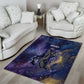 Onuris Area Rug Cosmic Warrior Egyptian God Eye of Horus Spears Starry Night
