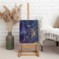 Onuris Canvas Wall Art Cosmic Warrior Egyptian God Eye of Horus Spears Starry Night