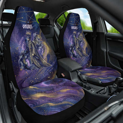 Onuris Car Seat Cover Cosmic Warrior Egyptian God Eye of Horus Spears Starry Night