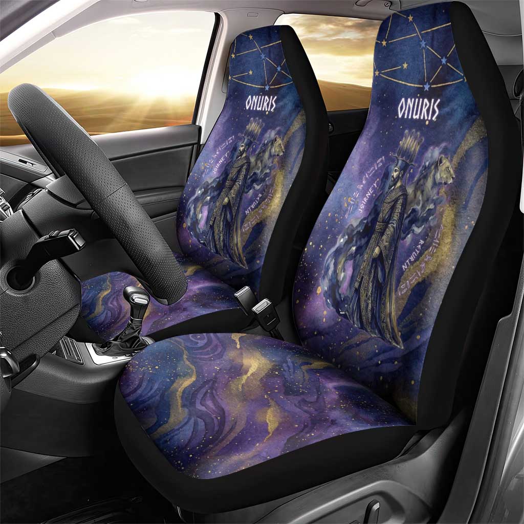 Onuris Car Seat Cover Cosmic Warrior Egyptian God Eye of Horus Spears Starry Night