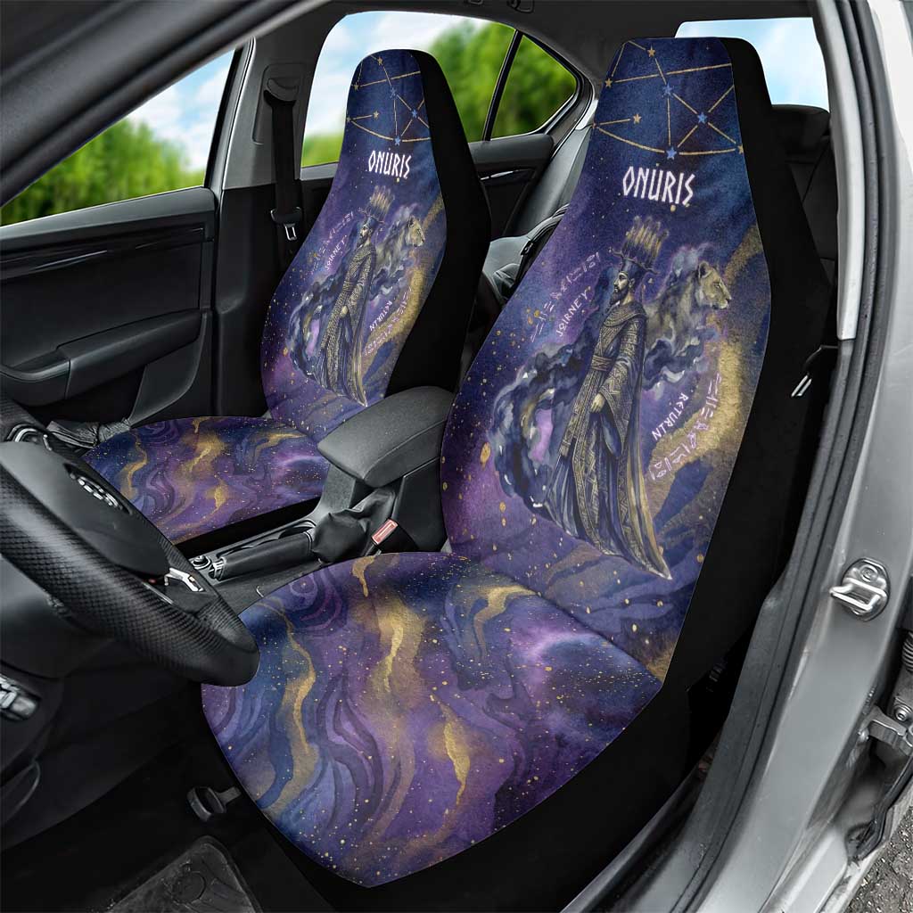 Onuris Car Seat Cover Cosmic Warrior Egyptian God Eye of Horus Spears Starry Night