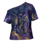 Onuris Cross Shoulder Shirt Cosmic Warrior Egyptian God Eye of Horus Spears Starry Night