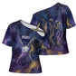 Onuris Cross Shoulder Shirt Cosmic Warrior Egyptian God Eye of Horus Spears Starry Night