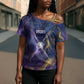 Onuris Cross Shoulder Shirt Cosmic Warrior Egyptian God Eye of Horus Spears Starry Night