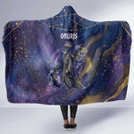 Onuris Hooded Blanket Cosmic Warrior Egyptian God Eye of Horus Spears Starry Night