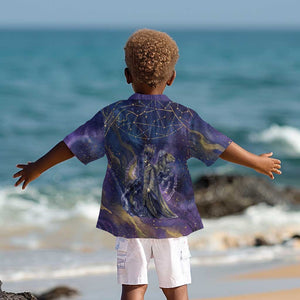 Onuris Kid Hawaiian Shirt Cosmic Warrior Egyptian God Eye of Horus Spears Starry Night