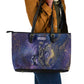 Onuris Leather Tote Bag Cosmic Warrior Egyptian God Eye of Horus Spears Starry Night