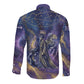 Onuris Long Sleeve Button Shirt Cosmic Warrior Egyptian God Eye of Horus Spears Starry Night