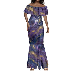 Onuris Mermaid Dress Cosmic Warrior Egyptian God Eye of Horus Spears Starry Night