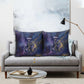 Onuris Pillow Cover Cosmic Warrior Egyptian God Eye of Horus Spears Starry Night