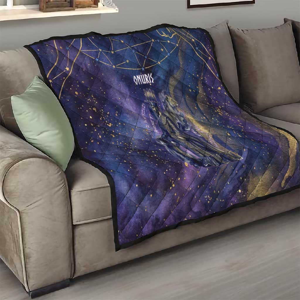 Onuris Quilt Cosmic Warrior Egyptian God Eye of Horus Spears Starry Night