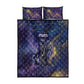 Onuris Quilt Bed Set Cosmic Warrior Egyptian God Eye of Horus Spears Starry Night