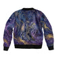 Onuris Sleeve Zip Bomber Jacket Cosmic Warrior Egyptian God Eye of Horus Spears Starry Night