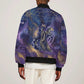Onuris Sleeve Zip Bomber Jacket Cosmic Warrior Egyptian God Eye of Horus Spears Starry Night