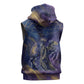 Onuris Sleeveless Hoodie Cosmic Warrior Egyptian God Eye of Horus Spears Starry Night