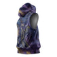 Onuris Sleeveless Hoodie Cosmic Warrior Egyptian God Eye of Horus Spears Starry Night