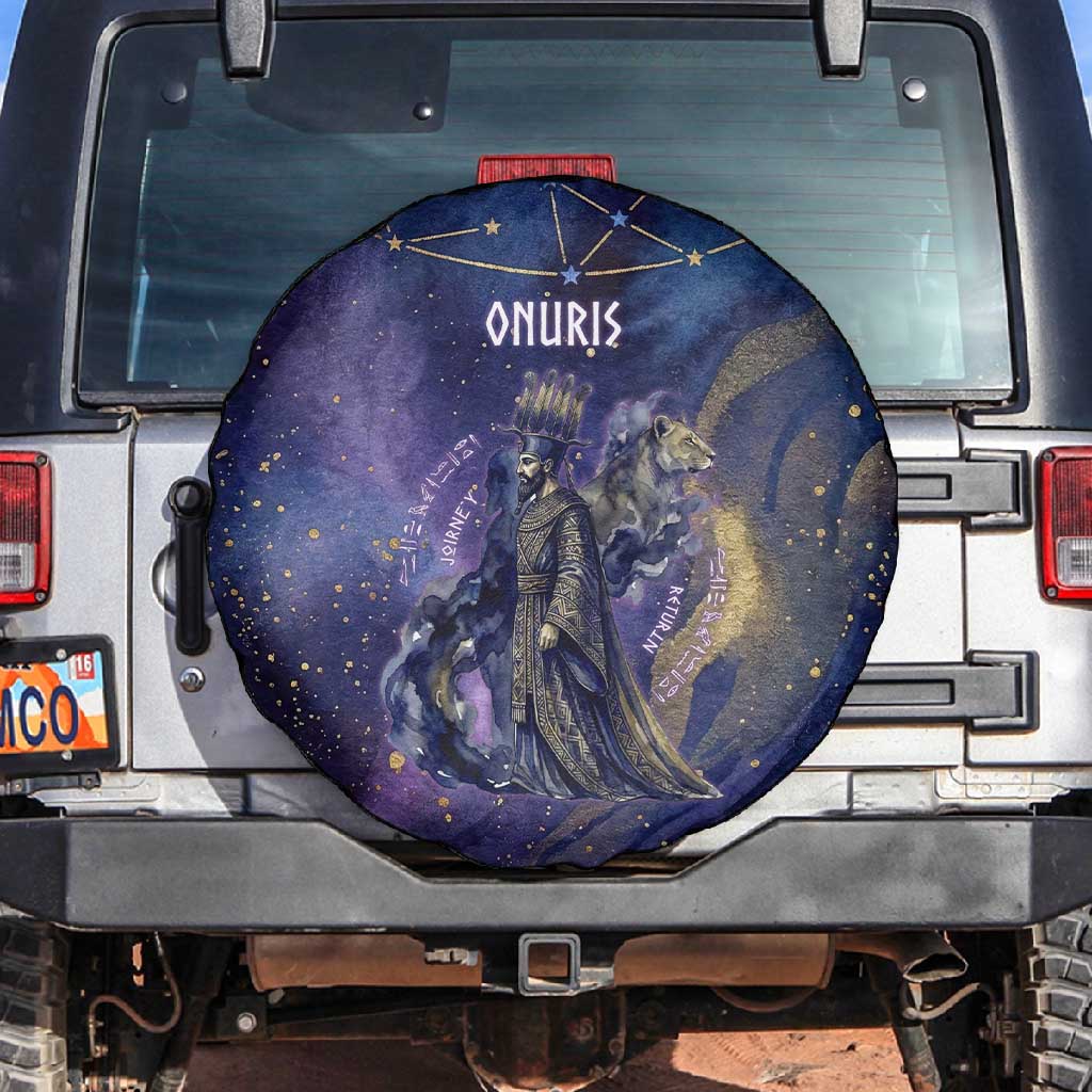 Onuris Spare Tire Cover Cosmic Warrior Egyptian God Eye of Horus Spears Starry Night