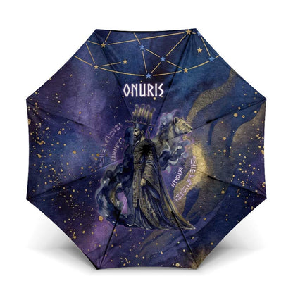 Onuris Umbrella Cosmic Warrior Egyptian God Eye of Horus Spears Starry Night