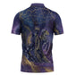 Onuris Zipper Polo Shirt Cosmic Warrior Egyptian God Eye of Horus Spears Starry Night