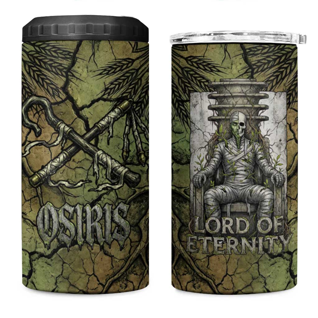 Osiris 4 in 1 Can Cooler Tumbler Lord of Eternity Egyptian God Throne Mummy Staffs Ancient