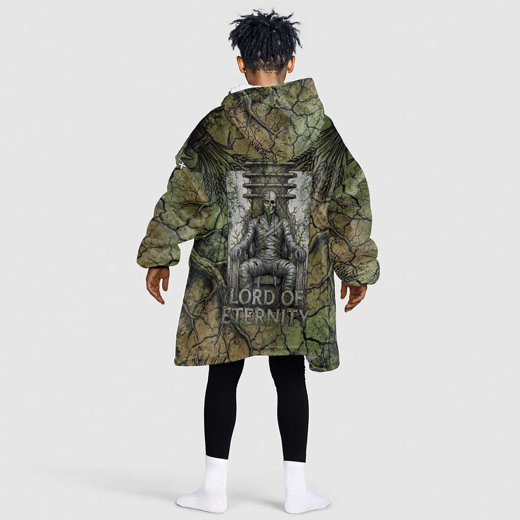 Osiris Kid Wearable Blanket Hoodie Lord of Eternity Egyptian God Throne Mummy Staffs Ancient