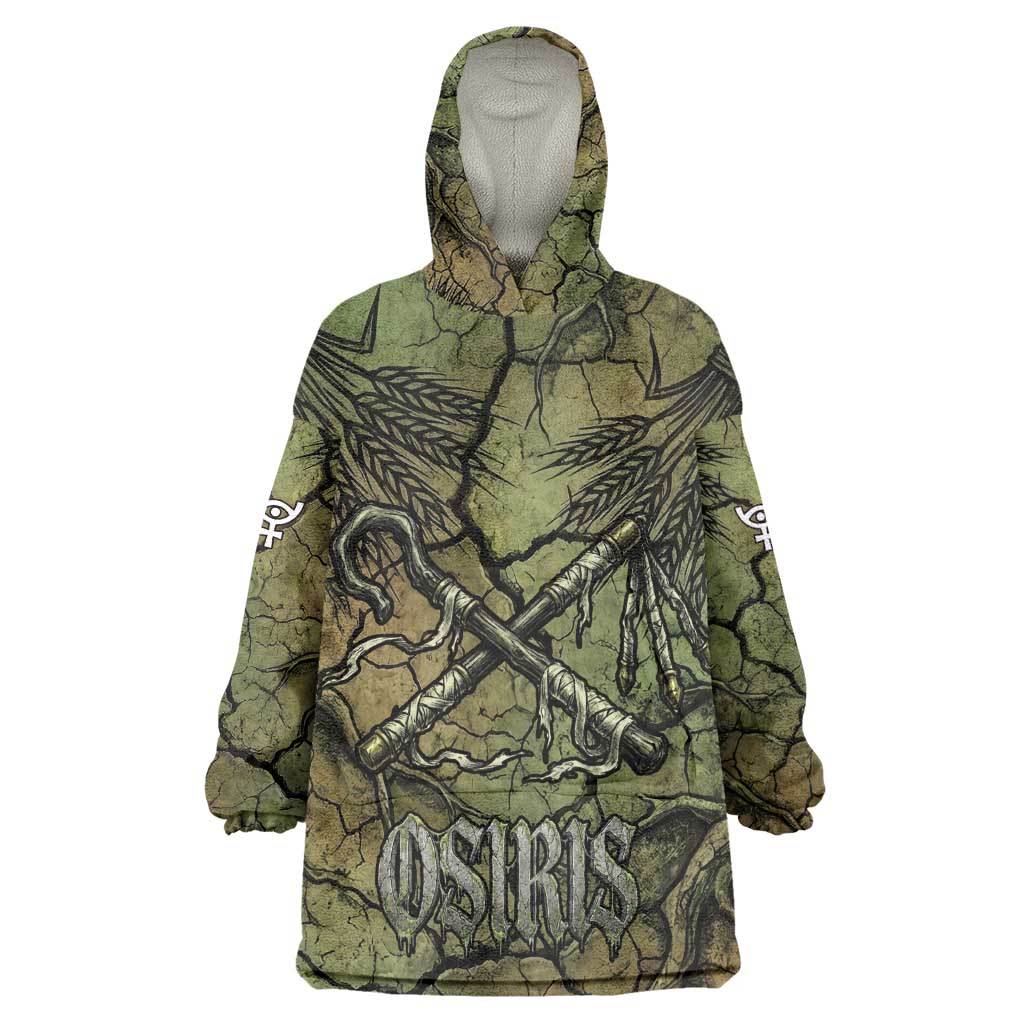 Osiris Kid Wearable Blanket Hoodie Lord of Eternity Egyptian God Throne Mummy Staffs Ancient