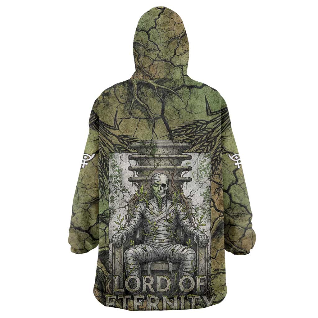 Osiris Kid Wearable Blanket Hoodie Lord of Eternity Egyptian God Throne Mummy Staffs Ancient