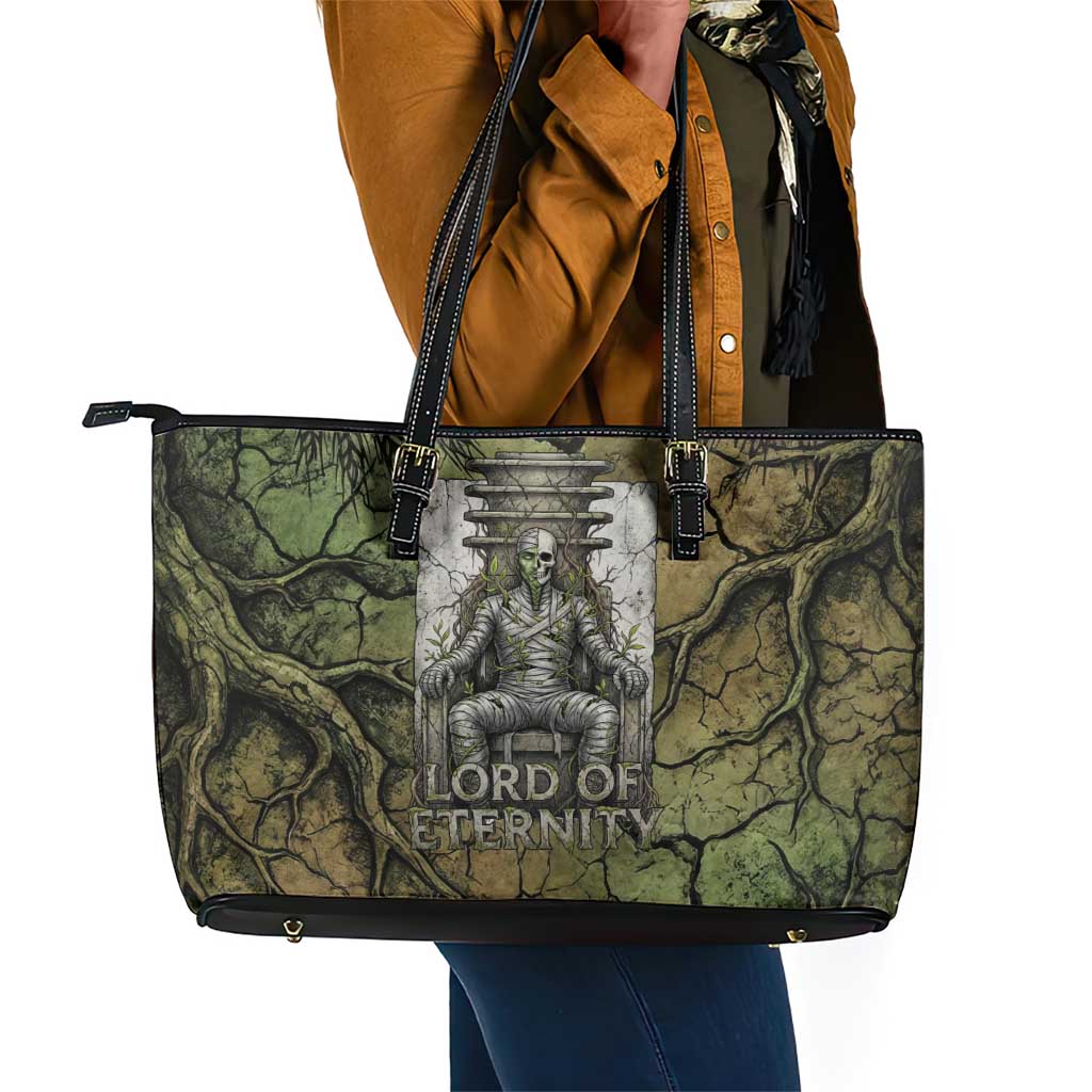 Osiris Leather Tote Bag Lord of Eternity Egyptian God Throne Mummy Staffs Ancient
