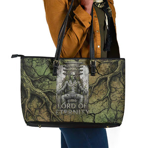 Osiris Leather Tote Bag Lord of Eternity Egyptian God Throne Mummy Staffs Ancient