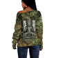 Osiris Off Shoulder Sweater Lord of Eternity Egyptian God Throne Mummy Staffs Ancient