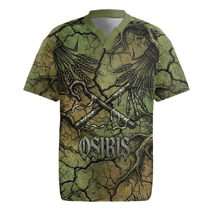 Osiris Rugby Jersey Lord of Eternity Egyptian God Throne Mummy Staffs Ancient