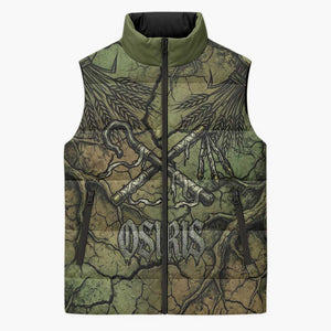 Osiris Sleeveless Puffer Jacket Lord of Eternity Egyptian God Throne Mummy Staffs Ancient