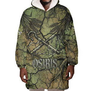 Osiris Wearable Blanket Hoodie Lord of Eternity Egyptian God Throne Mummy Staffs Ancient