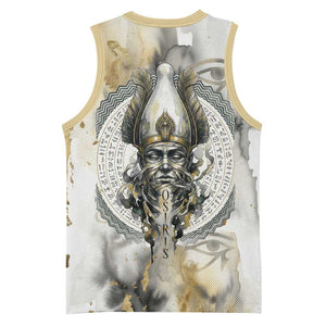 Osiris Egyptian Basketball Jersey God of Afterlife Feather Scale Judgment Eye of Horus