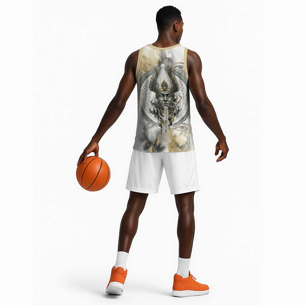 Osiris Egyptian Basketball Jersey God of Afterlife Feather Scale Judgment Eye of Horus