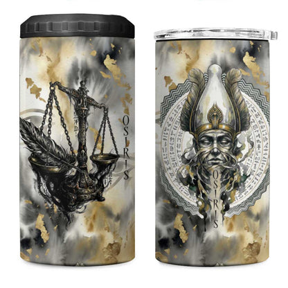 Osiris Egyptian 4 in 1 Can Cooler Tumbler God of Afterlife Feather Scale Judgment Eye of Horus