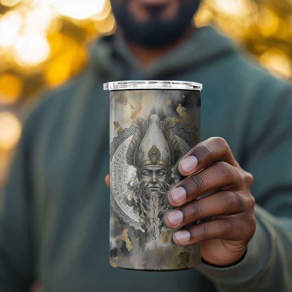 Osiris Egyptian 4 in 1 Can Cooler Tumbler God of Afterlife Feather Scale Judgment Eye of Horus