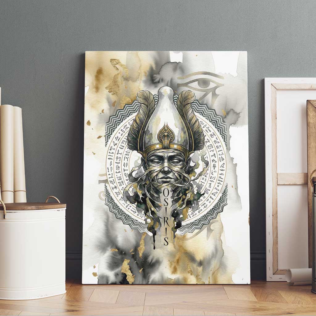 Osiris Egyptian Canvas Wall Art God of Afterlife Feather Scale Judgment Eye of Horus